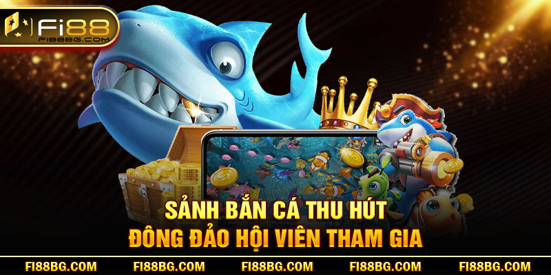 Sảnh bắn cá thu hút đông đảo hội viên tham gia